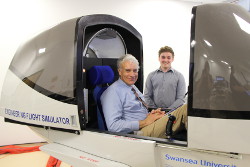 photograph - Dave Southwood - Test Pilot, with Ollie Jones from Sheffield Hallam University